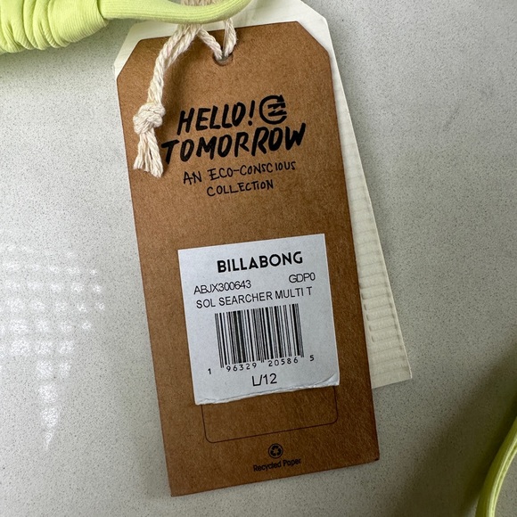 Billabong sol searcher lime green yellow tie bikini vacation summer NWT M & L - Picture 8 of 12